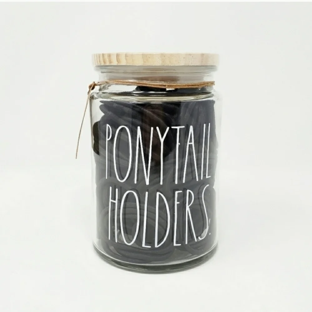 RAE DUNN Ponytail holder jar container cellar